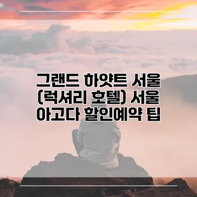 그랜드 하얏트 서울 (럭셔리 호텔) 서울 아고다 할인예약 팁