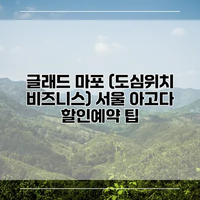 글래드 마포 (도심위치 비즈니스) 서울 아고다 할인예약 팁