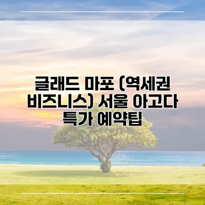 글래드 마포 (역세권 비즈니스) 서울 아고다 특가 예약팁