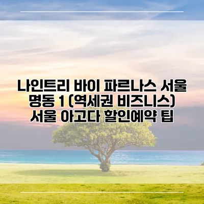 나인트리 바이 파르나스 서울 명동 1 (역세권 비즈니스) 서울 아고다 할인예약 팁