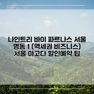 나인트리 바이 파르나스 서울 명동 1 (역세권 비즈니스) 서울 아고다 할인예약 팁