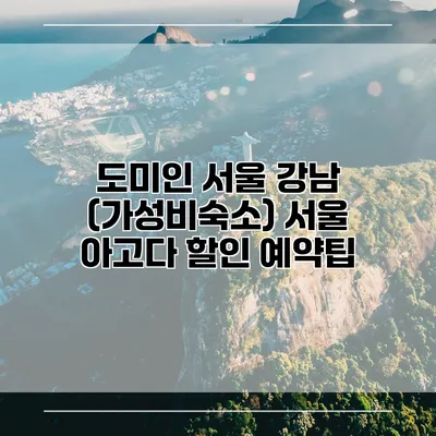 도미인 서울 강남 (가성비숙소) 서울 아고다 할인 예약팁