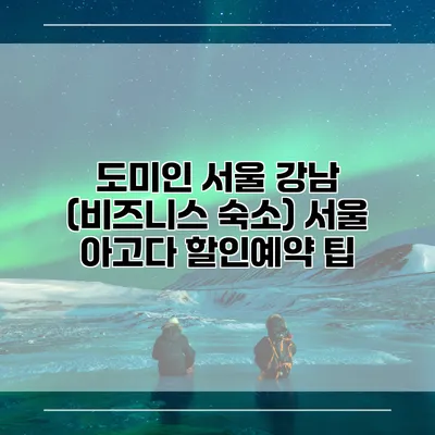 도미인 서울 강남 (비즈니스 숙소) 서울 아고다 할인예약 팁