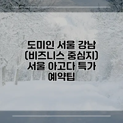 도미인 서울 강남 (비즈니스 중심지) 서울 아고다 특가 예약팁