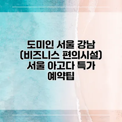 도미인 서울 강남 (비즈니스 편의시설) 서울 아고다 특가 예약팁
