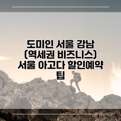 도미인 서울 강남 (역세권 비즈니스) 서울 아고다 할인예약 팁