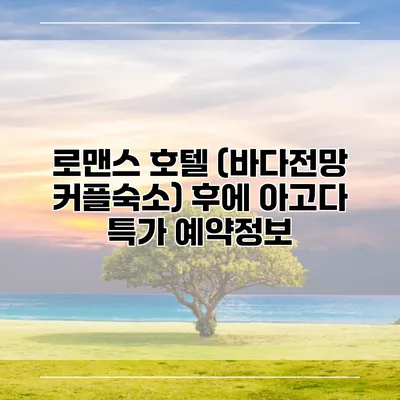 로맨스 호텔 (바다전망 커플숙소) 후에 아고다 특가 예약정보