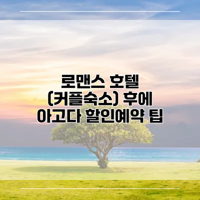 로맨스 호텔 (커플숙소) 후에 아고다 할인예약 팁