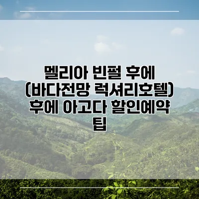 멜리아 빈펄 후에 (바다전망 럭셔리호텔) 후에 아고다 할인예약 팁