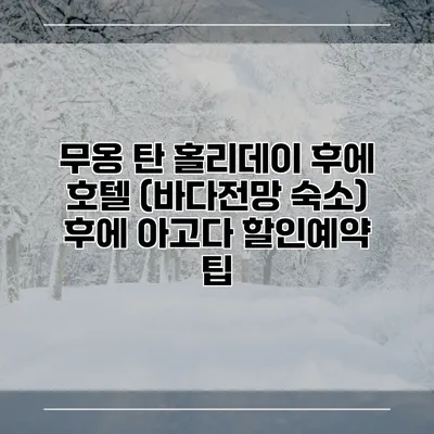 무옹 탄 홀리데이 후에 호텔 (바다전망 숙소) 후에 아고다 할인예약 팁