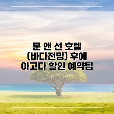 문 앤 선 호텔 (바다전망) 후에 아고다 할인 예약팁
