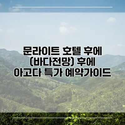 문라이트 호텔 후에 (바다전망) 후에 아고다 특가 예약가이드