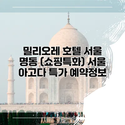 밀리오레 호텔 서울 명동 (쇼핑특화) 서울 아고다 특가 예약정보