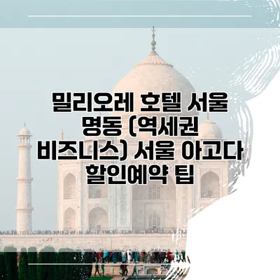 밀리오레 호텔 서울 명동 (역세권 비즈니스) 서울 아고다 할인예약 팁