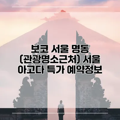 보코 서울 명동 (관광명소근처) 서울 아고다 특가 예약정보