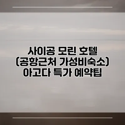 사이공 모린 호텔 (공항근처 가성비숙소) 아고다 특가 예약팁