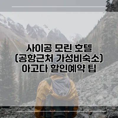 사이공 모린 호텔 (공항근처 가성비숙소) 아고다 할인예약 팁