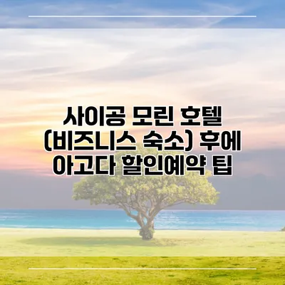 사이공 모린 호텔 (비즈니스 숙소) 후에 아고다 할인예약 팁