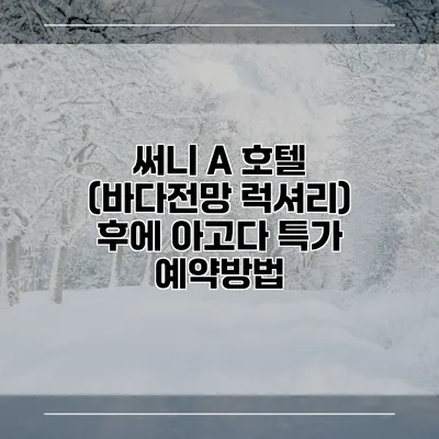 써니 A 호텔 (바다전망 럭셔리) 후에 아고다 특가 예약방법