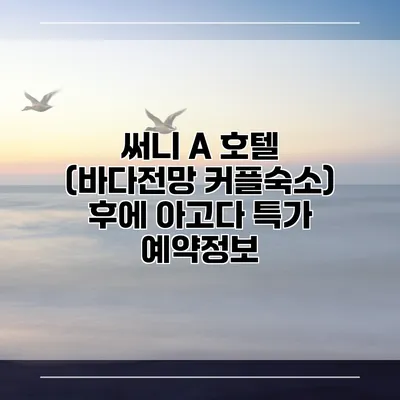 써니 A 호텔 (바다전망 커플숙소) 후에 아고다 특가 예약정보