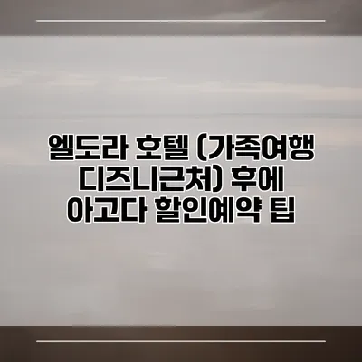 엘도라 호텔 (가족여행 디즈니근처) 후에 아고다 할인예약 팁