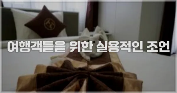 여행객들을 위한 실용적인 조언