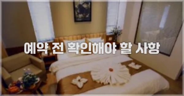 예약 전 확인해야 할 사항