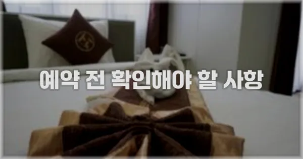 예약 전 확인해야 할 사항