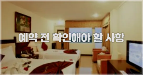 예약 전 확인해야 할 사항