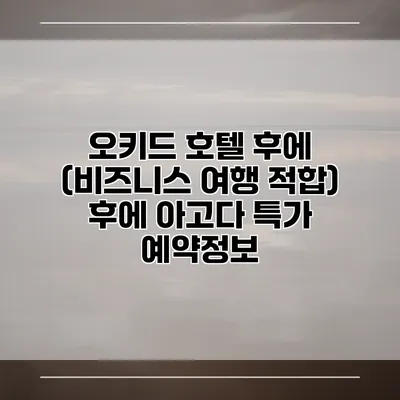 오키드 호텔 후에 (비즈니스 여행 적합) 후에 아고다 특가 예약정보