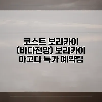 코스트 보라카이 (바다전망) 보라카이 아고다 특가 예약팁
