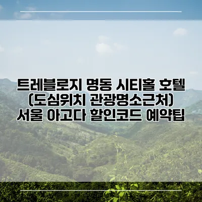 트레블로지 명동 시티홀 호텔 (도심위치 관광명소근처) 서울 아고다 할인코드 예약팁