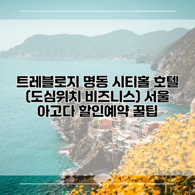 트레블로지 명동 시티홀 호텔 (도심위치 비즈니스) 서울 아고다 할인예약 꿀팁