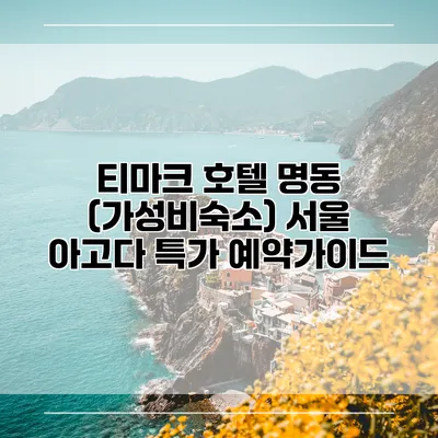 티마크 호텔 명동 (가성비숙소) 서울 아고다 특가 예약가이드