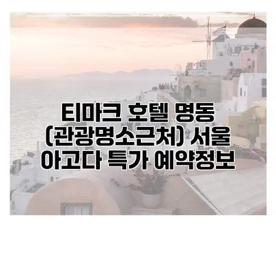 티마크 호텔 명동 (관광명소근처) 서울 아고다 특가 예약정보