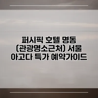 퍼시픽 호텔 명동 (관광명소근처) 서울 아고다 특가 예약가이드