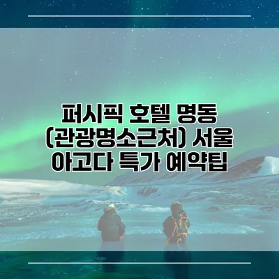 퍼시픽 호텔 명동 (관광명소근처) 서울 아고다 특가 예약팁