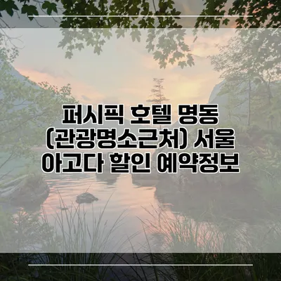 퍼시픽 호텔 명동 (관광명소근처) 서울 아고다 할인 예약정보