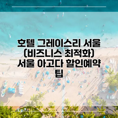 호텔 그레이스리 서울 (비즈니스 최적화) 서울 아고다 할인예약 팁