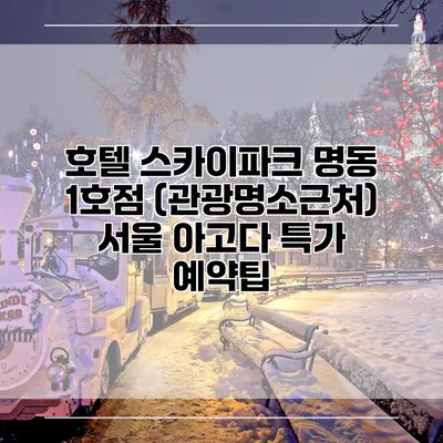 호텔 스카이파크 명동 1호점 (관광명소근처) 서울 아고다 특가 예약팁