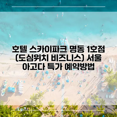 호텔 스카이파크 명동 1호점 (도심위치 비즈니스) 서울 아고다 특가 예약방법