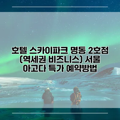 호텔 스카이파크 명동 2호점 (역세권 비즈니스) 서울 아고다 특가 예약방법