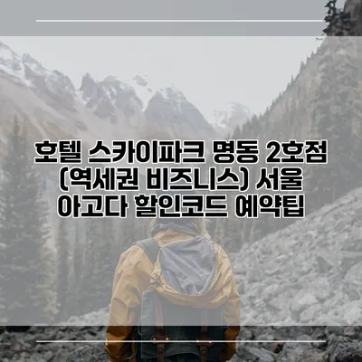 호텔 스카이파크 명동 2호점 (역세권 비즈니스) 서울 아고다 할인코드 예약팁