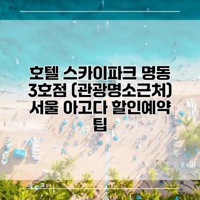 호텔 스카이파크 명동 3호점 (관광명소근처) 서울 아고다 할인예약 팁