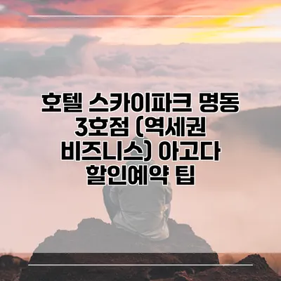 호텔 스카이파크 명동 3호점 (역세권 비즈니스) 아고다 할인예약 팁