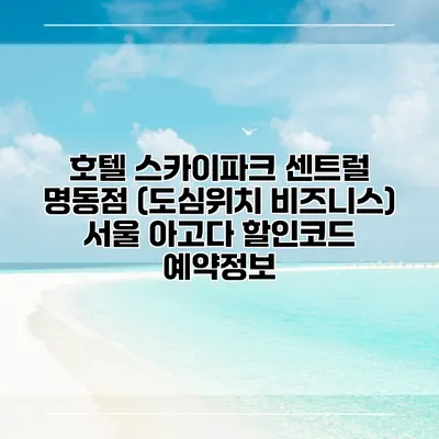 호텔 스카이파크 센트럴 명동점 (도심위치 비즈니스) 서울 아고다 할인코드 예약정보