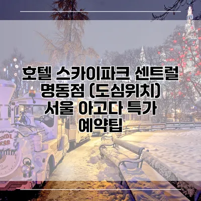 호텔 스카이파크 센트럴 명동점 (도심위치) 서울 아고다 특가 예약팁