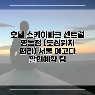 호텔 스카이파크 센트럴 명동점 (도심위치 편리) 서울 아고다 할인예약 팁
