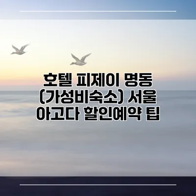 호텔 피제이 명동 (가성비숙소) 서울 아고다 할인예약 팁