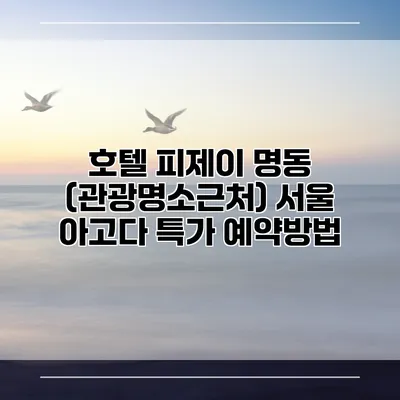 호텔 피제이 명동 (관광명소근처) 서울 아고다 특가 예약방법